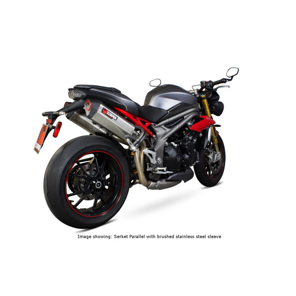 Scorpion Exhaust Triumph Speed Triple 1050 R 2016 - 2017 Serket Parallel Slip-on (Pair) Black Ceramic Coated Sleeve